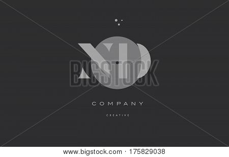 Nd N D  Grey Modern Alphabet Company Letter Logo Icon