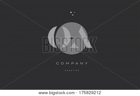 Oa O A  Grey Modern Alphabet Company Letter Logo Icon