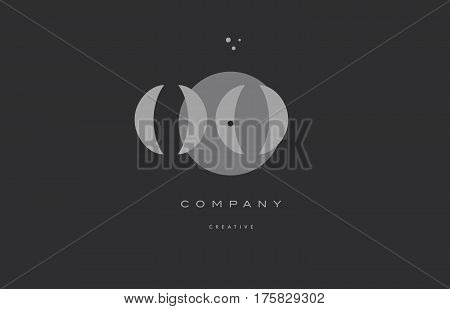 Oo O  Grey Modern Alphabet Company Letter Logo Icon