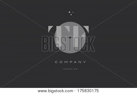 Tf T F  Grey Modern Alphabet Company Letter Logo Icon