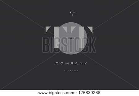 Tt T  Grey Modern Alphabet Company Letter Logo Icon