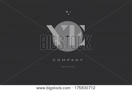Ye Y E  Grey Modern Alphabet Company Letter Logo Icon