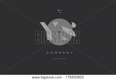 Ys Y S  Grey Modern Alphabet Company Letter Logo Icon