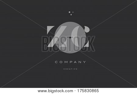 Zc Z C  Grey Modern Alphabet Company Letter Logo Icon
