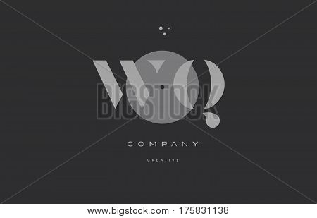 Wq W Q  Grey Modern Alphabet Company Letter Logo Icon