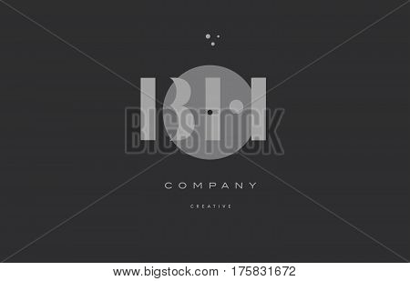 Bh B H  Grey Modern Alphabet Company Letter Logo Icon