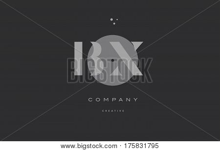 Bx B X  Grey Modern Alphabet Company Letter Logo Icon
