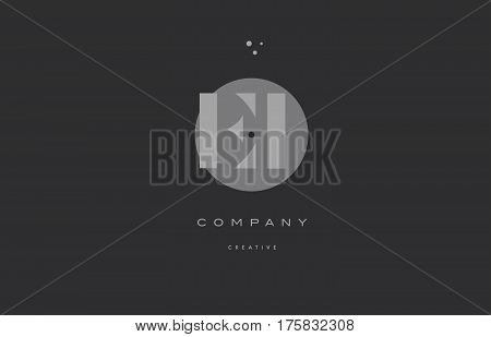 Ei E I  Grey Modern Alphabet Company Letter Logo Icon