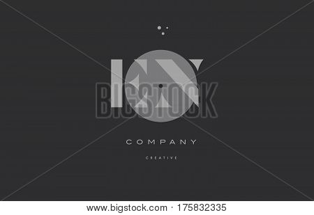En E N  Grey Modern Alphabet Company Letter Logo Icon