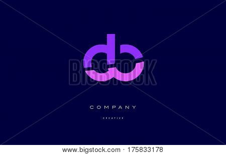 Cb C B  Pink Blue Alphabet Letter Logo Icon