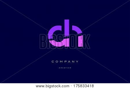 Dn D N  Pink Blue Alphabet Letter Logo Icon