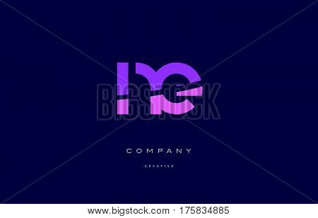 Ne N E  Pink Blue Alphabet Letter Logo Icon
