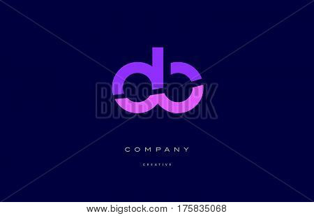 Ob O B  Pink Blue Alphabet Letter Logo Icon