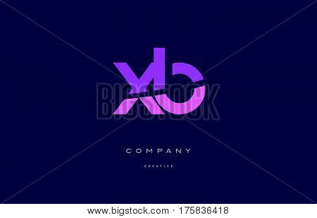 Xb X B  Pink Blue Alphabet Letter Logo Icon