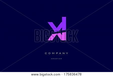Xl X L  Pink Blue Alphabet Letter Logo Icon