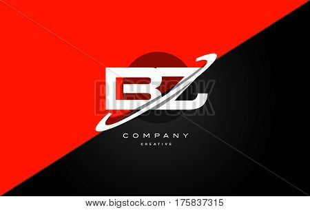Bz B Z  Red Black Technology Alphabet Company Letter Logo Icon
