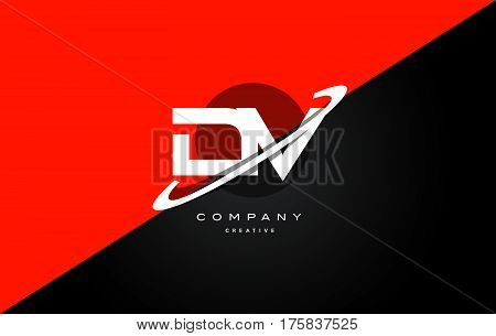 Dv D V  Red Black Technology Alphabet Company Letter Logo Icon