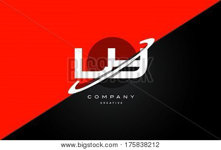Ly L Y  Red Black Technology Alphabet Company Letter Logo Icon