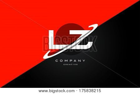 Lz L Z  Red Black Technology Alphabet Company Letter Logo Icon