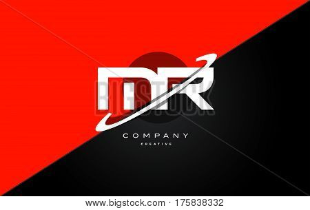 Mr M R  Red Black Technology Alphabet Company Letter Logo Icon