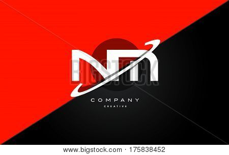 Nm N M  Red Black Technology Alphabet Company Letter Logo Icon