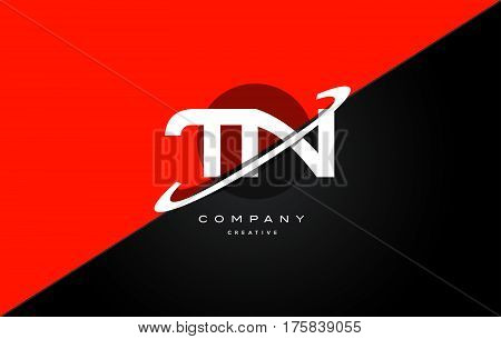 Tn T N  Red Black Technology Alphabet Company Letter Logo Icon
