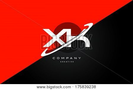 Xk X K  Red Black Technology Alphabet Company Letter Logo Icon