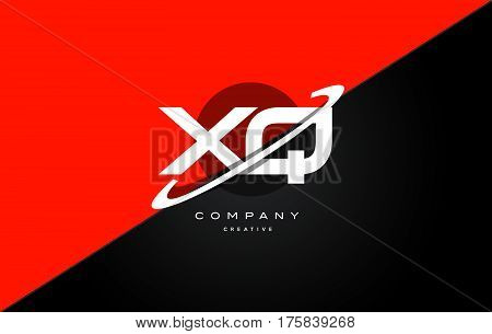 Xq X Q  Red Black Technology Alphabet Company Letter Logo Icon