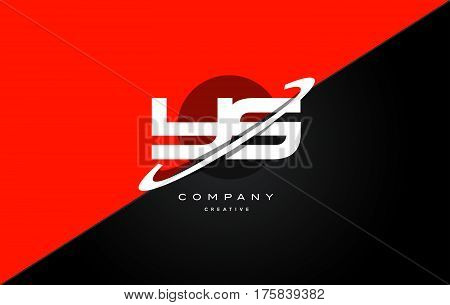 Ys Y S  Red Black Technology Alphabet Company Letter Logo Icon