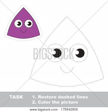 Curvilinear Triangle. Dot to dot educational game for kids.