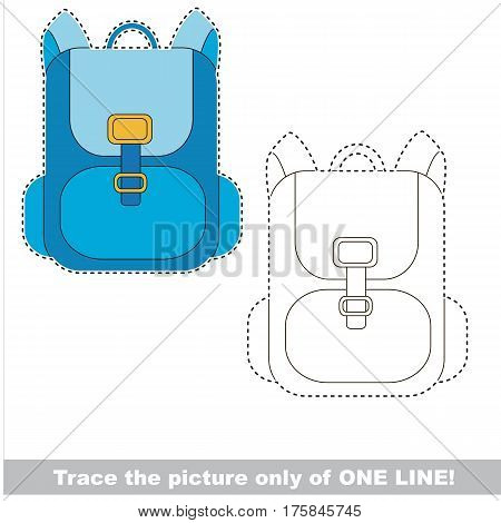 Backpack. Dot to dot educational game for kids, the one line tracing.