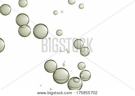 Light grey moisture bubbles isolated ocer a white background