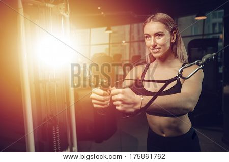 Sexy Pretty Fitness Girl Diet Training Chest Pumping Beautiful Breast.