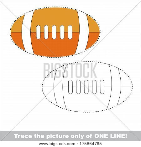 Ball for american football. Dot to dot educational game for kids, the one line tracing.