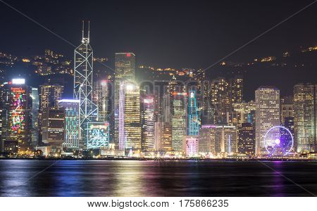 Hong Kong City At Night