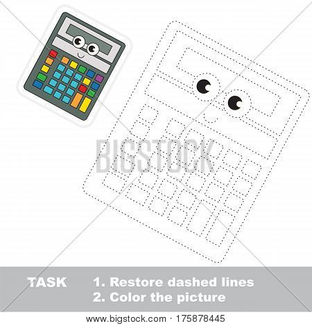 Calculator. Dot to dot educational game for kids.