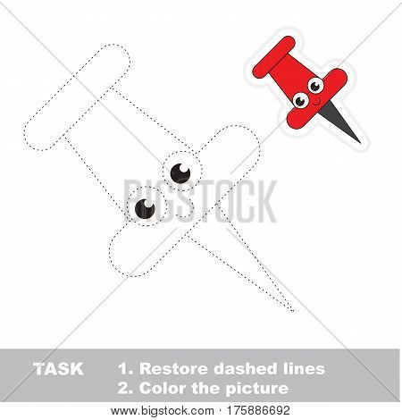 Red Pushpin. Dot to dot educational game for kids.