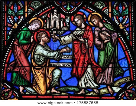 Stained Glass - Jesus And Saint Peter