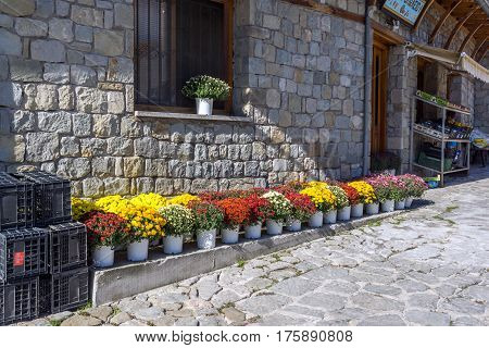 METSOVO, EPIRUS, GREECE - OCTOBER 19 2013: Panoramic view of village of Metsovo near city of Ioannina, Epirus Region, Greece