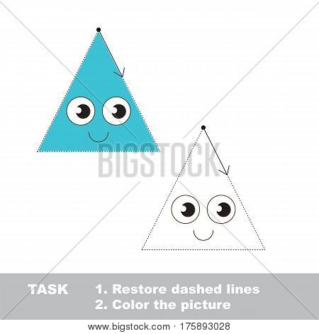 Triangle. Dot to dot educational game for kids.
