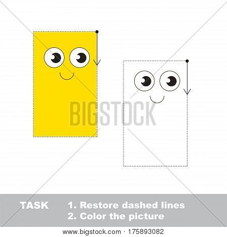 Rectangle. Dot to dot educational game for kids.