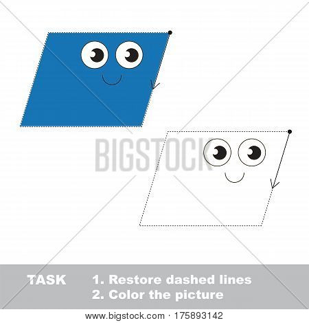 Parallelogram. Dot to dot educational game for kids.