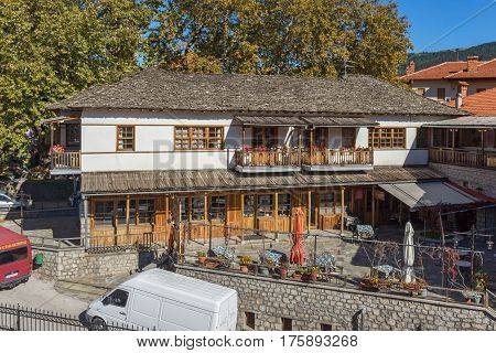 METSOVO, EPIRUS, GREECE - OCTOBER 19 2013: Panoramic view of village of Metsovo near city of Ioannina, Epirus Region, Greece