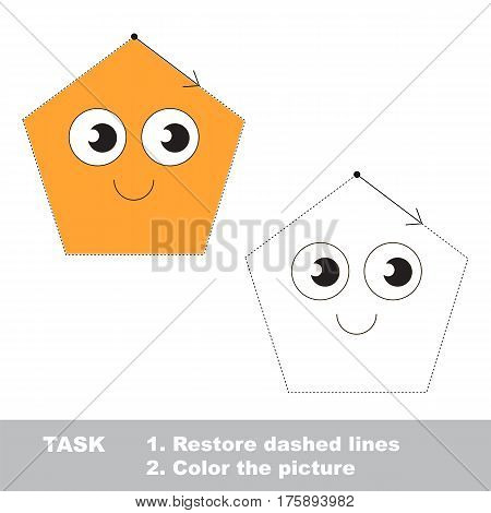 Pentagon. Dot to dot educational game for kids.