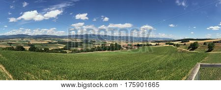 French Rural Landscape In Mountain Area