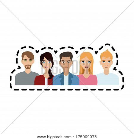 group of atractive men and women icon image vector illustration design