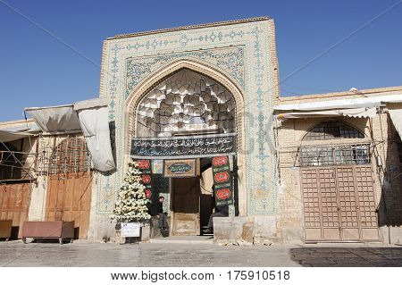 ISFAHAN, IRAN - OCTOBER 13, 2016: Jame Mosque during Moharram on October 13, 2016 in Isfahan, Iran