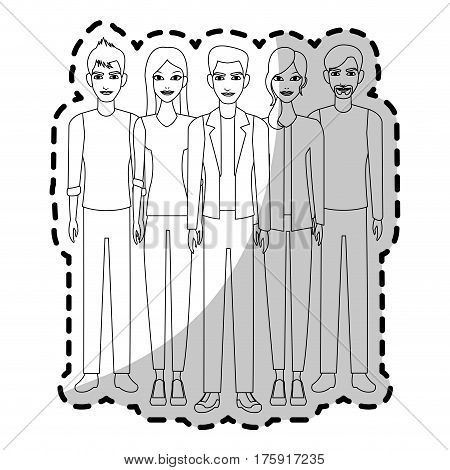 group of atractive men and women icon image vector illustration design