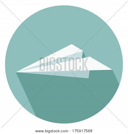 Paper plane. Flat vector icon on white background