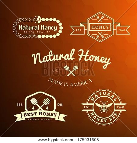 Vector set of honey and bee labels badges and design elements for your design